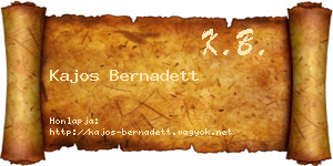 Kajos Bernadett névjegykártya